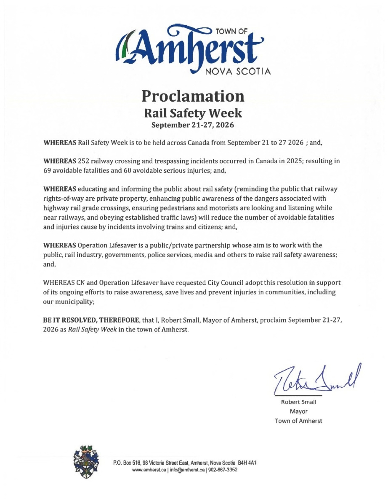 Rail Safety Week 2026 Signed