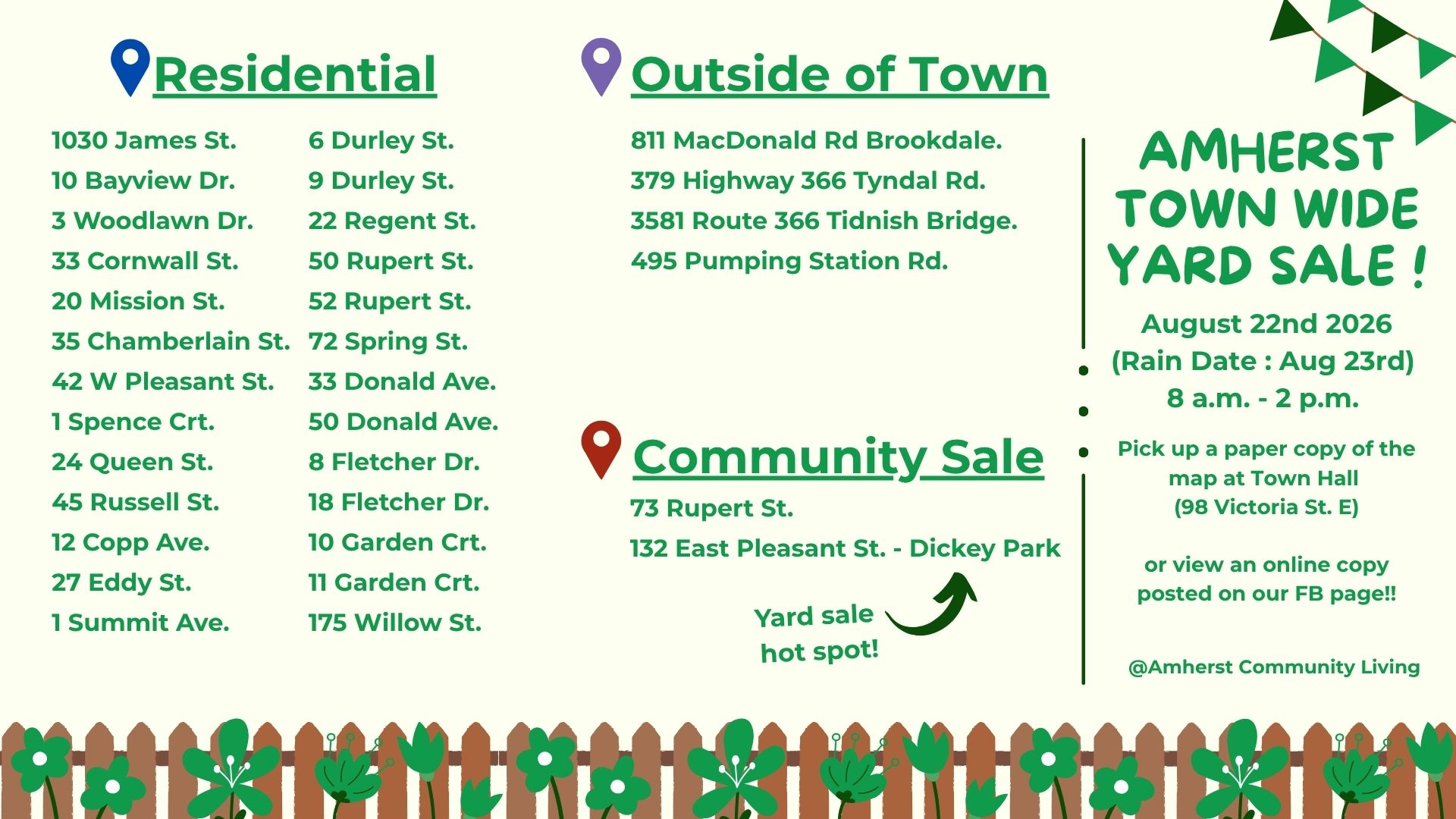 Aug 2026 Yard Sale List