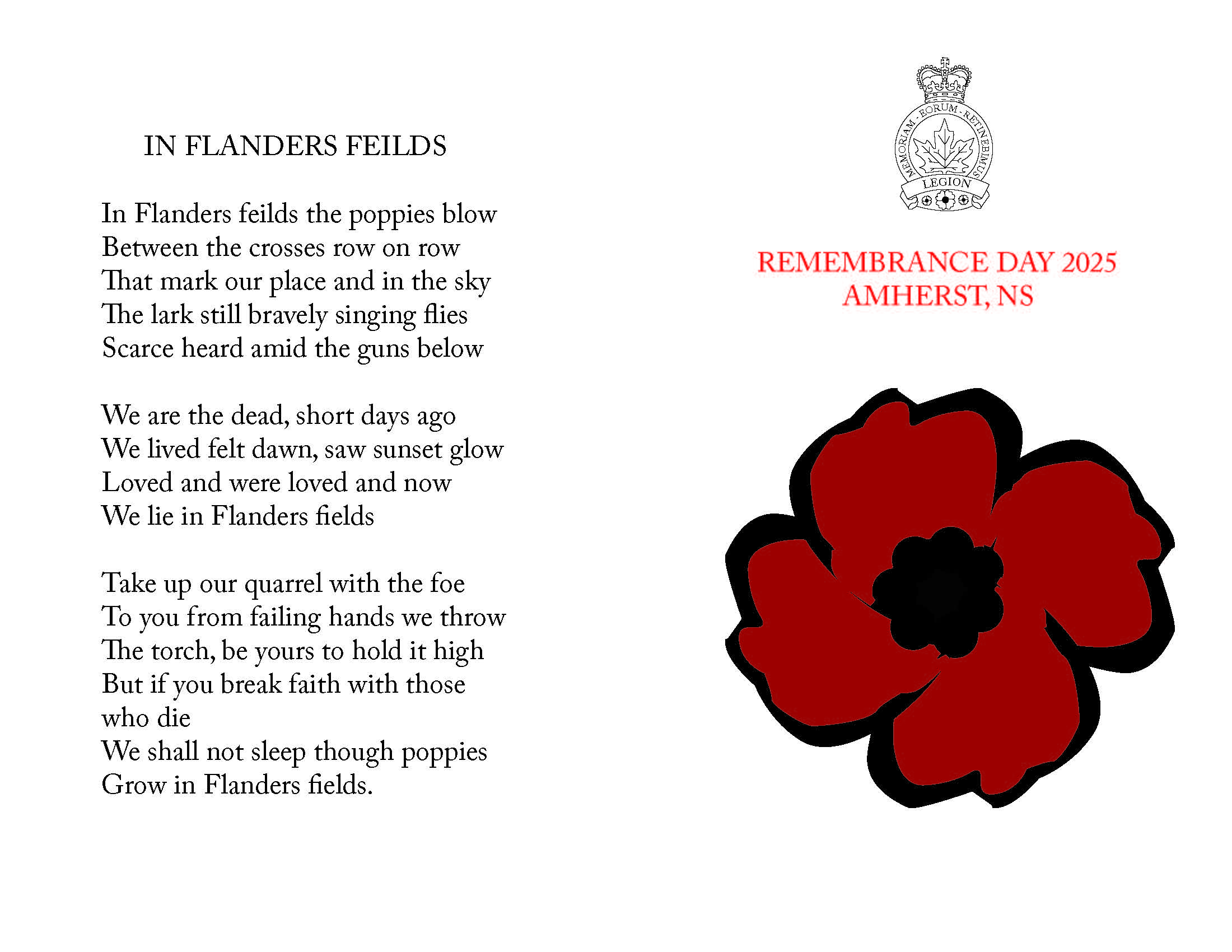 Remembrance Day 2025 Page 1