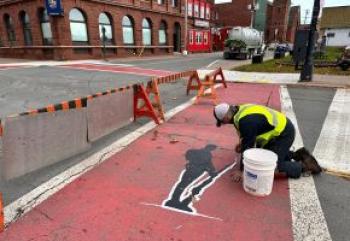 Amherst Paints Crosswalks Downtown Honouring Veterans